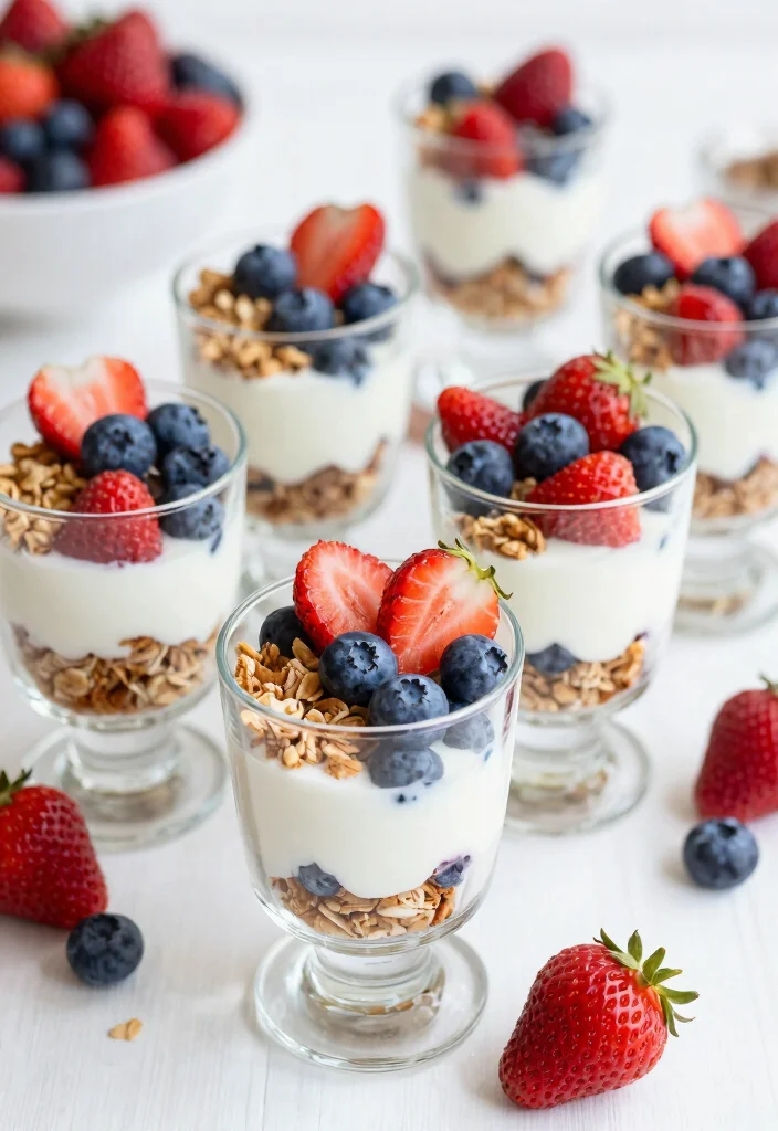 16 Brunch Bridal Shower Food Ideas for a Beautiful Spread - 15. Vegan Berry Parfaits 1