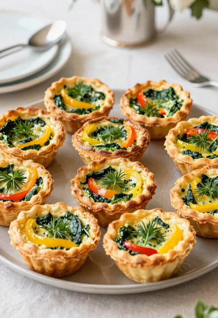 16 Brunch Bridal Shower Food Ideas for a Beautiful Spread - 2. Mini Vegan Quiches 1