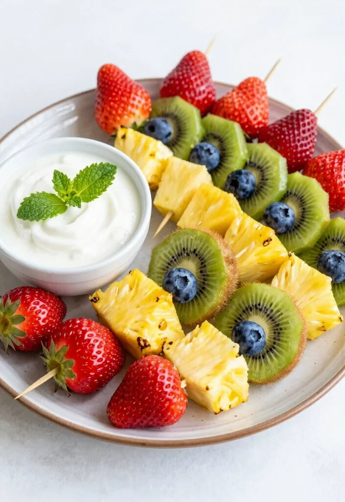 16 Brunch Bridal Shower Food Ideas for a Beautiful Spread - 3. Colorful Fruit Skewers 1