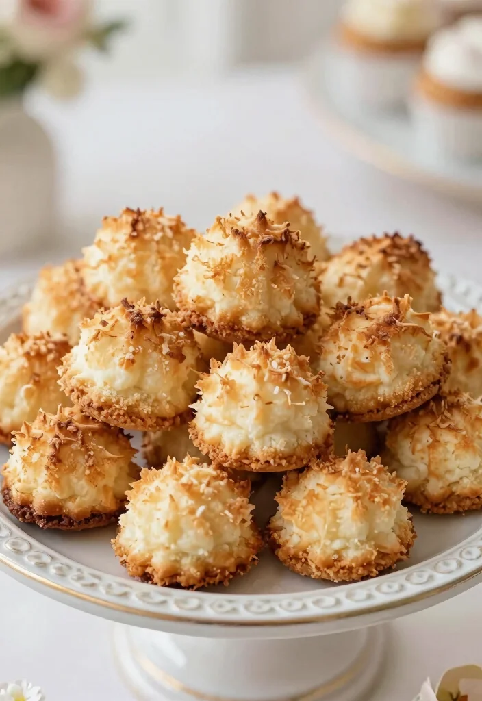 16 Brunch Bridal Shower Food Ideas for a Beautiful Spread - 8. Coconut Macaroons 1