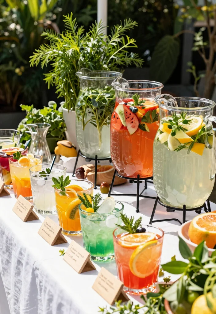 16 Brunch Wedding Shower Ideas for a Relaxed Celebration - 4. Refreshing Mocktail Station 1