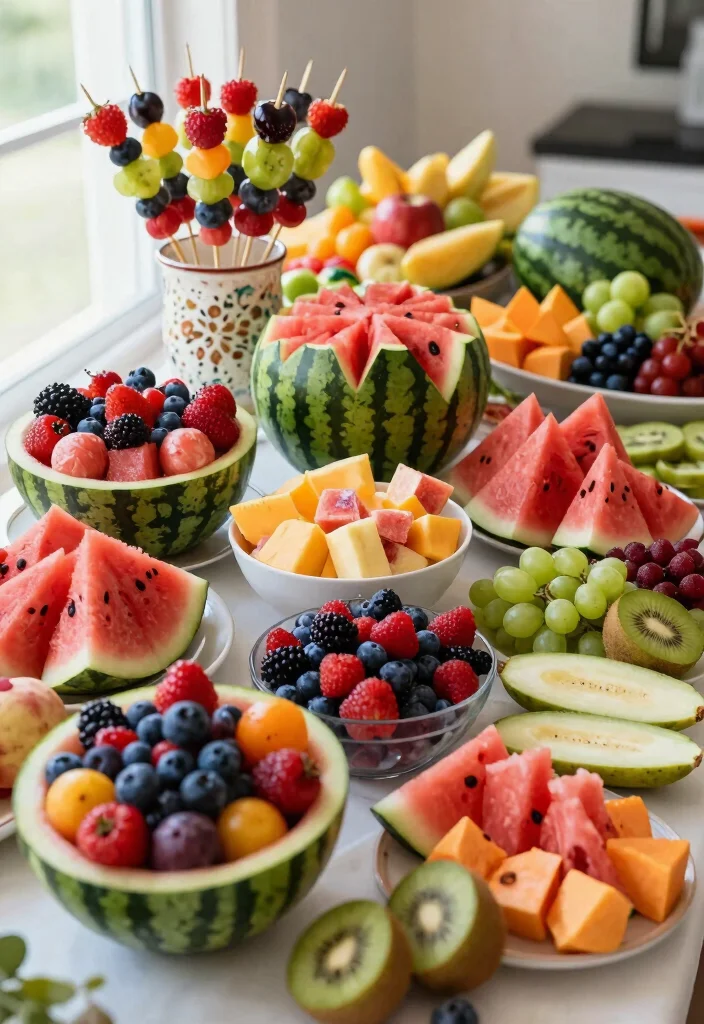 16 Brunch Wedding Shower Ideas for a Relaxed Celebration - 6. Seasonal Fruit Display 1