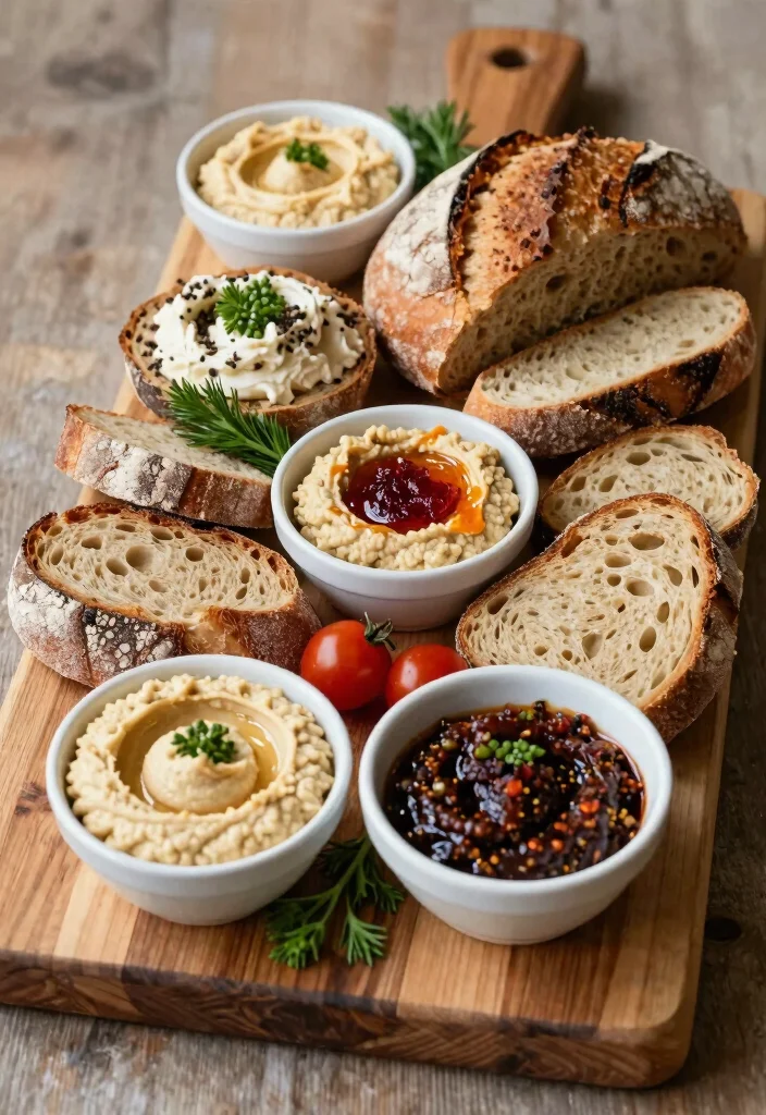 16 Brunch Wedding Shower Ideas for a Relaxed Celebration - 7. Rustic Bread and Spread Board 1