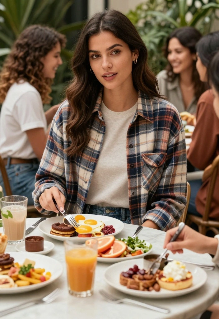 16 Casual Brunch Outfit Ideas That Still Look Put-Together - 16. Relaxed Flannel Shirt with Jeans 1