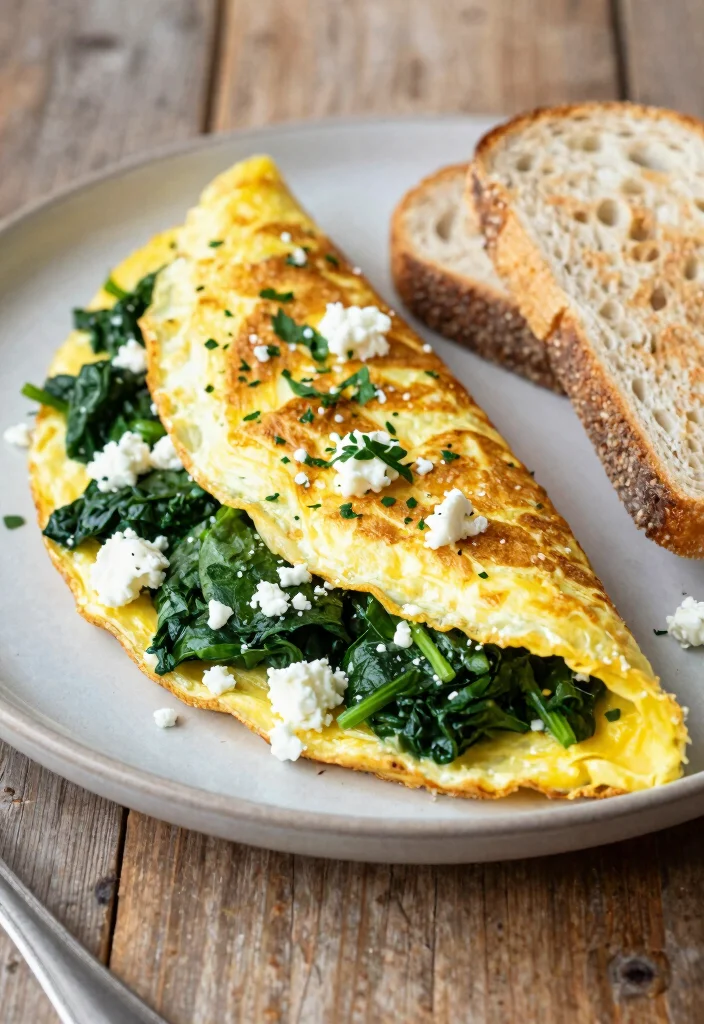 16 Easy Brunch Menu Ideas for Stress-Free Hosting - 1. Fluffy Spinach and Feta Omelet 1