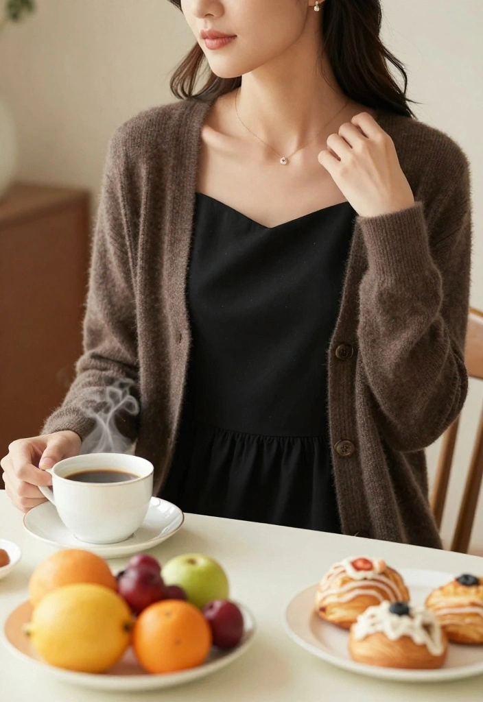 16 Senior Brunch Outfit Ideas That Are Comfortable and Chic - 5. Cozy Cardigan Over a Simple Dress 1