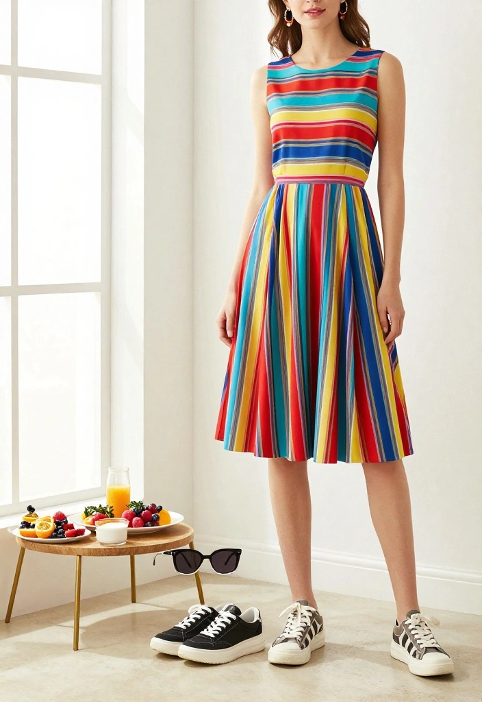 17 Birthday Brunch Outfit Ideas for Any Celebration - 4. Playful Striped Dress 1