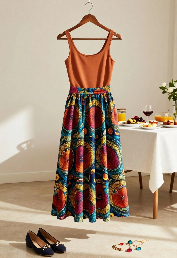 17 Birthday Brunch Outfit Ideas for Any Celebration - 9. Layered Skirt & Tank Top 1