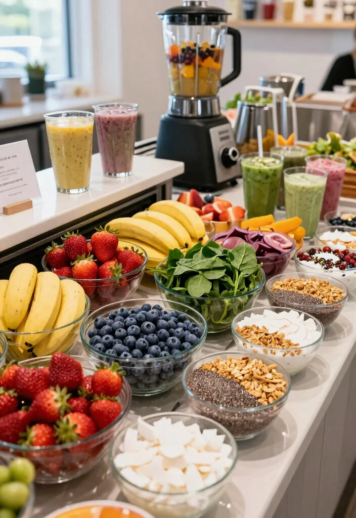 17 Brunch Bridal Shower Ideas for a Stylish Celebration - 1. Colorful Vegan Smoothie Bar 1