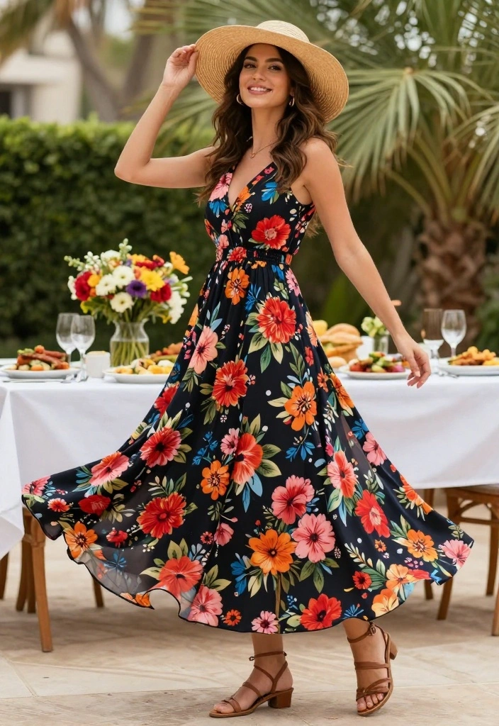 17 Brunch Outfit Ideas for Black Women That Are Stylish and Comfortable - 1. Playful Maxi Dresses 1
