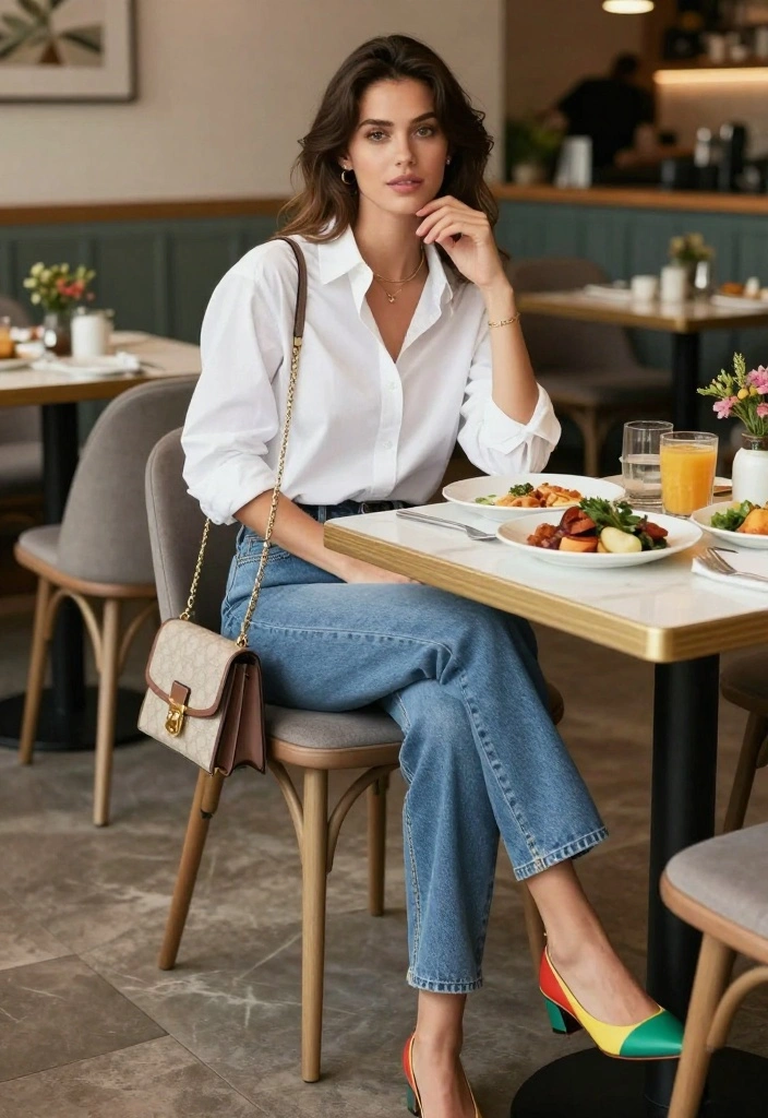 17 Brunch Outfit Ideas for Black Women That Are Stylish and Comfortable - 7. Classic White Shirt and Jeans 1