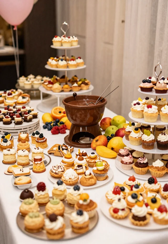 17 Brunch and Bubbly Bridal Shower Ideas for a Fun Celebration - 5. Sweet Dessert Stations 1
