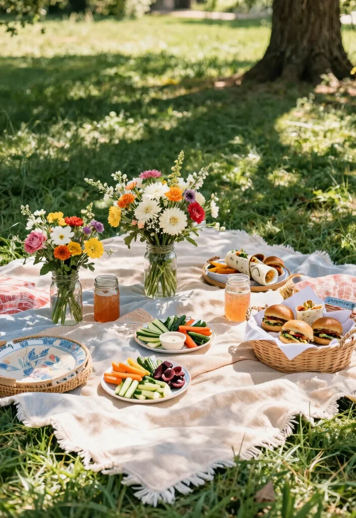 17 Brunch and Bubbly Bridal Shower Ideas for a Fun Celebration - 6. Rustic Picnic Vibe 1