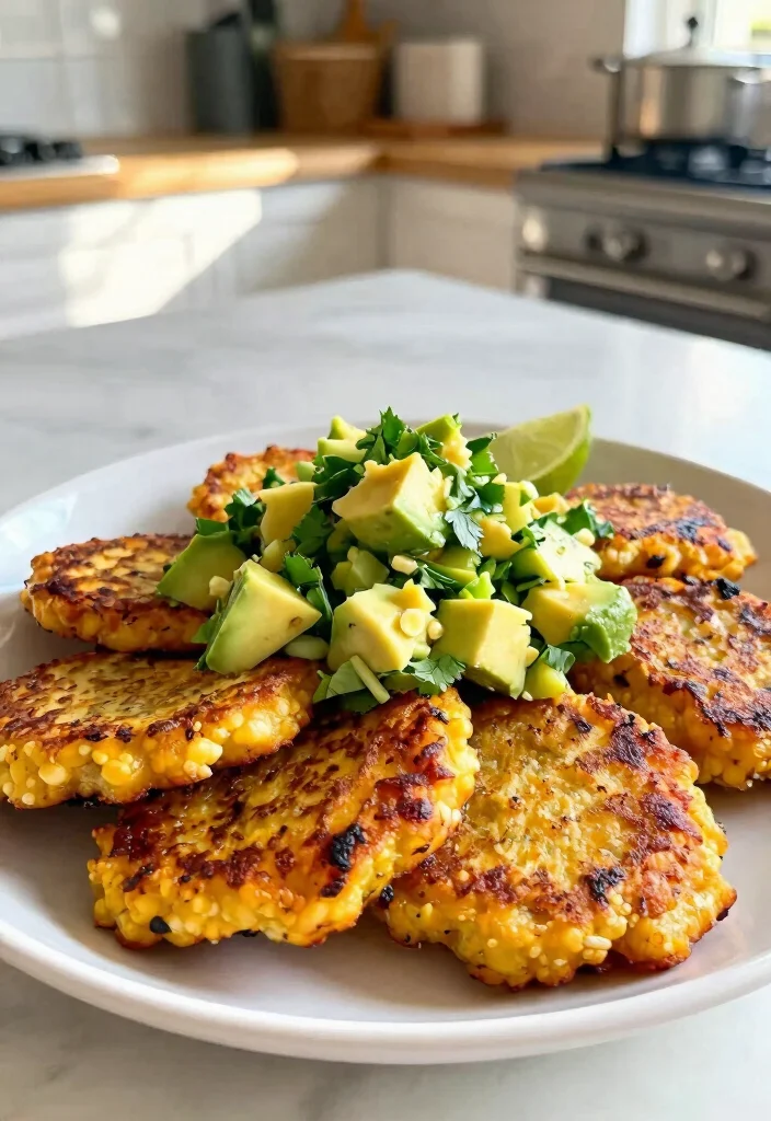 17 Valentine's Day Brunch Ideas for a Sweet Celebration - 16. Vegan Corn Fritters with Avocado Salsa 1