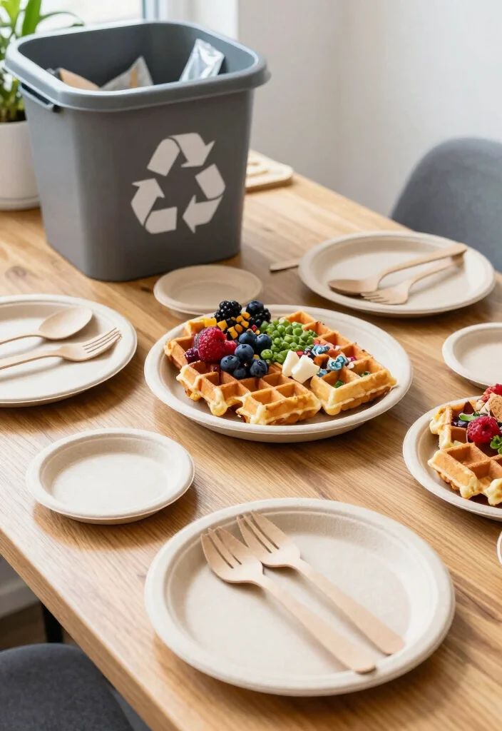 17 Waffle Bar Ideas for a Fun Brunch Party Theme - 16. Eco-Friendly Options 1