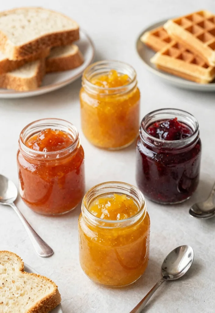 17 Waffle Bar Ideas for a Fun Brunch Party Theme - 7. Seasonal Jam Selection 1