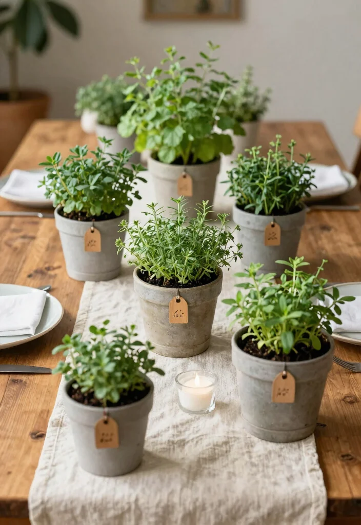 18 Baby Shower Brunch Ideas Perfect for Hosting at Home - 7. Decorate with Potted Herbs 1