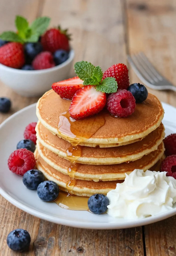 18 Breakfast Buffet Brunch Party Ideas for Feeding a Crowd - 1. Whole Grain Pancakes with Fresh Berries 1