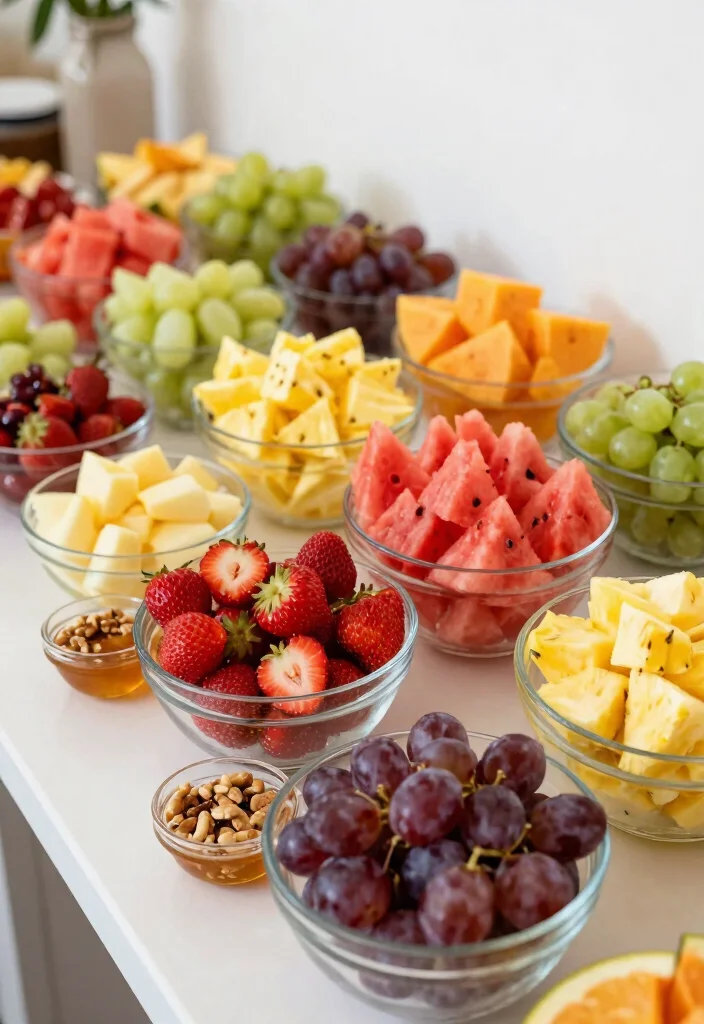 18 Breakfast Buffet Brunch Party Ideas for Feeding a Crowd - 2. Colorful Fruit Salad Bar 1