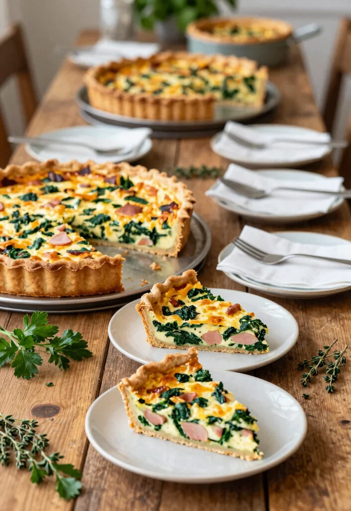 18 Breakfast Buffet Brunch Party Ideas for Feeding a Crowd - 3. Savory Quiche Slice Station 1