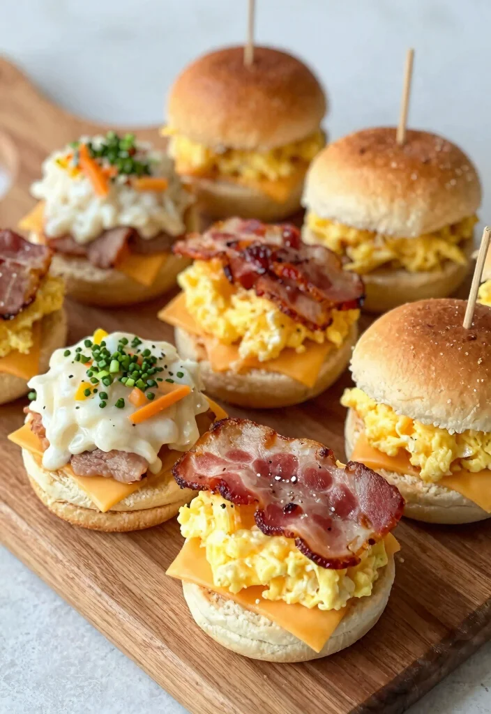 18 Brunch Bar Food Ideas for Easy Self-Serve Hosting - 15. Egg and Cheese Breakfast Sliders 1