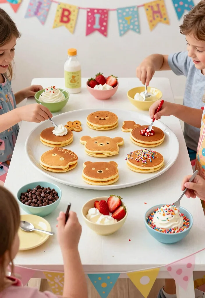 18 Brunch Birthday Party Ideas That Work at Home - 1. Pancake Decorating Station 1