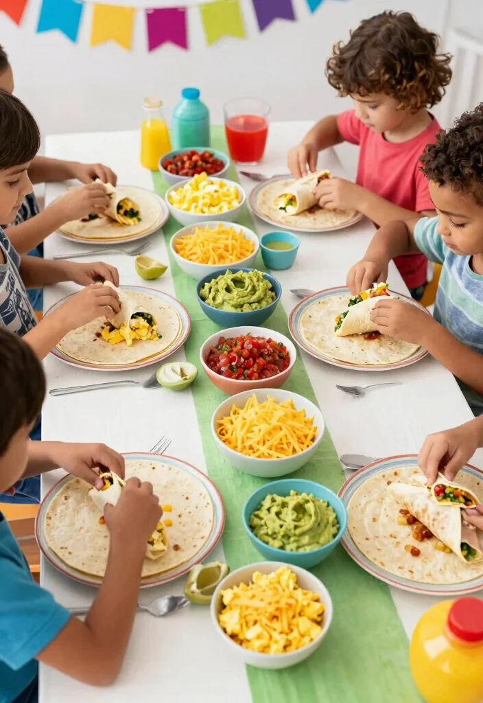 18 Brunch Birthday Party Ideas That Work at Home - 4. DIY Breakfast Burrito Station 1