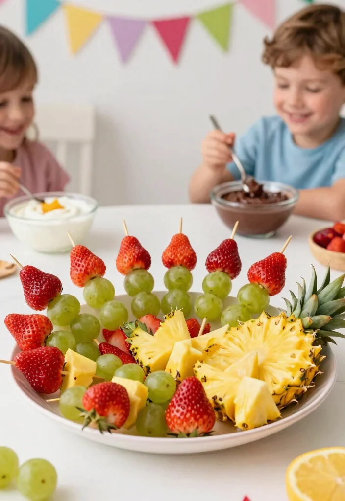 18 Brunch Birthday Party Ideas That Work at Home - 5. Colorful Fruit Skewers 1