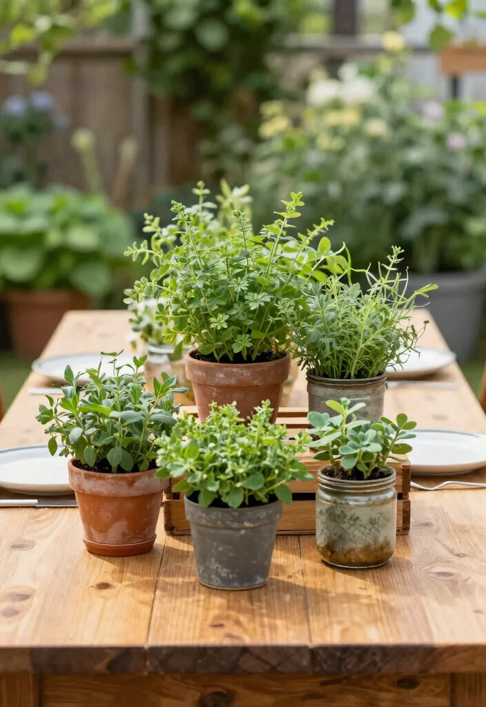 18 Brunch Table Decoration Ideas for a Picture-Perfect Setup - 1. Herb Centerpieces 1