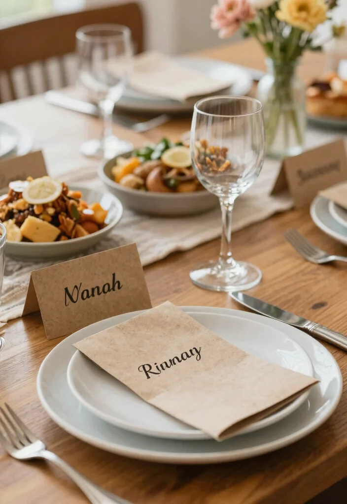 18 Brunch Table Decoration Ideas for a Picture-Perfect Setup - 14. Personalized Name Cards 1