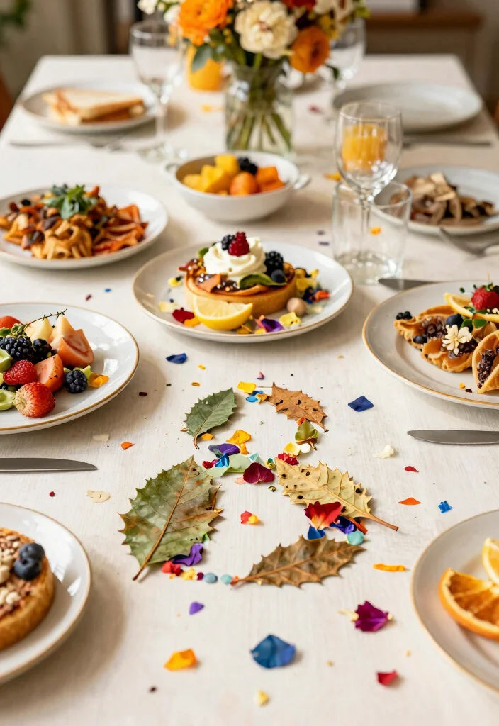 18 Brunch Table Decoration Ideas for a Picture-Perfect Setup - 15. Eco-Friendly Confetti 1
