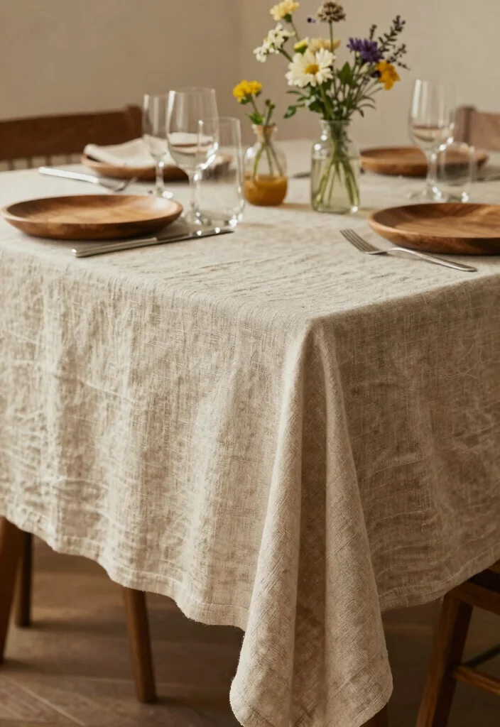 18 Brunch Table Decoration Ideas for a Picture-Perfect Setup - 3. Natural Fabrics for Linens 1
