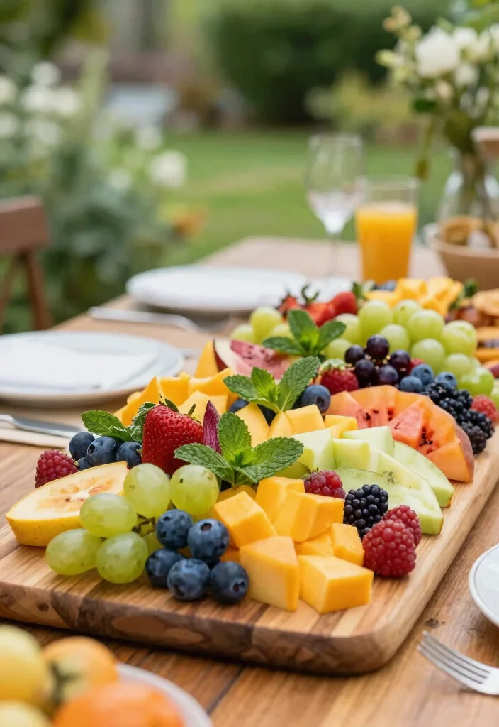 18 Brunch Table Decoration Ideas for a Picture-Perfect Setup - 4. Seasonal Fruit Displays 1