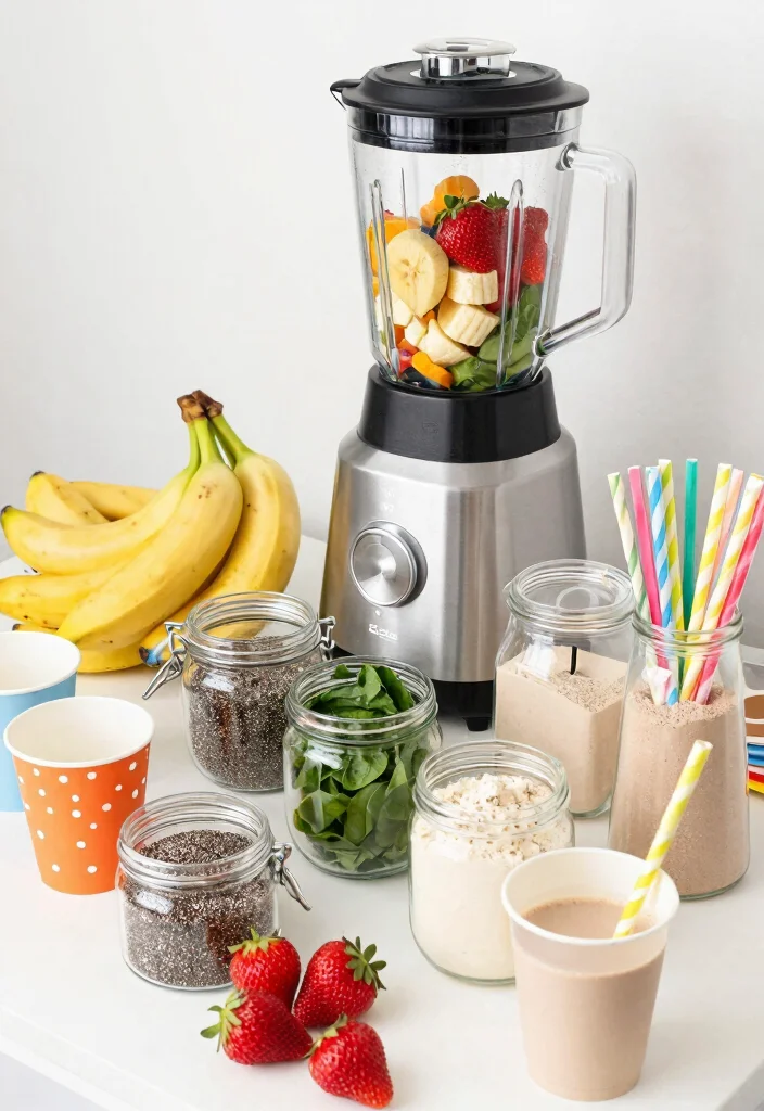 18 Brunch-Themed Baby Shower Ideas Guests Will Adore - 2. DIY Smoothie Station 1