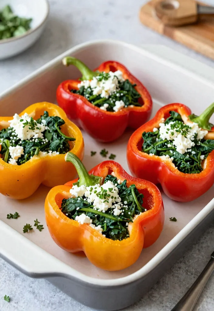 18 Gluten-Free Brunch Ideas That Everyone Will Enjoy - 15. Spinach and Feta Stuffed Peppers 1