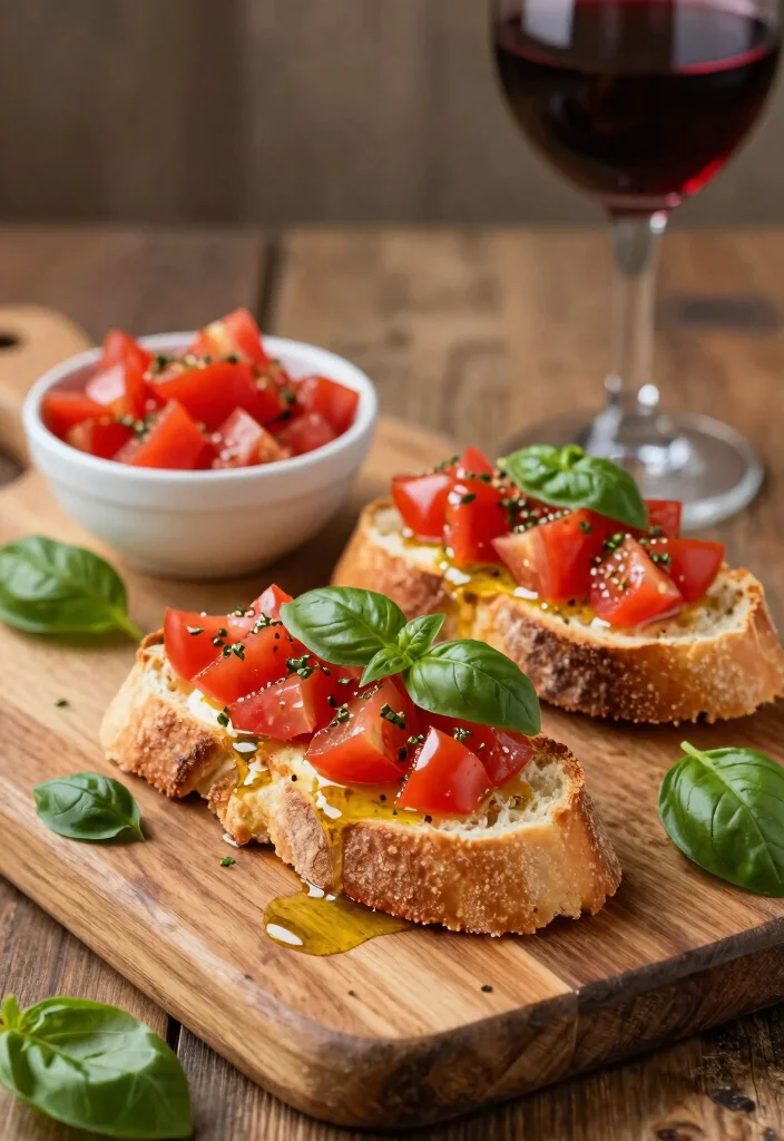 18 Ideas de Brunch en Casa Fáciles y Deliciosas - 8. Bruschetta de Tomate y Albahaca 1
