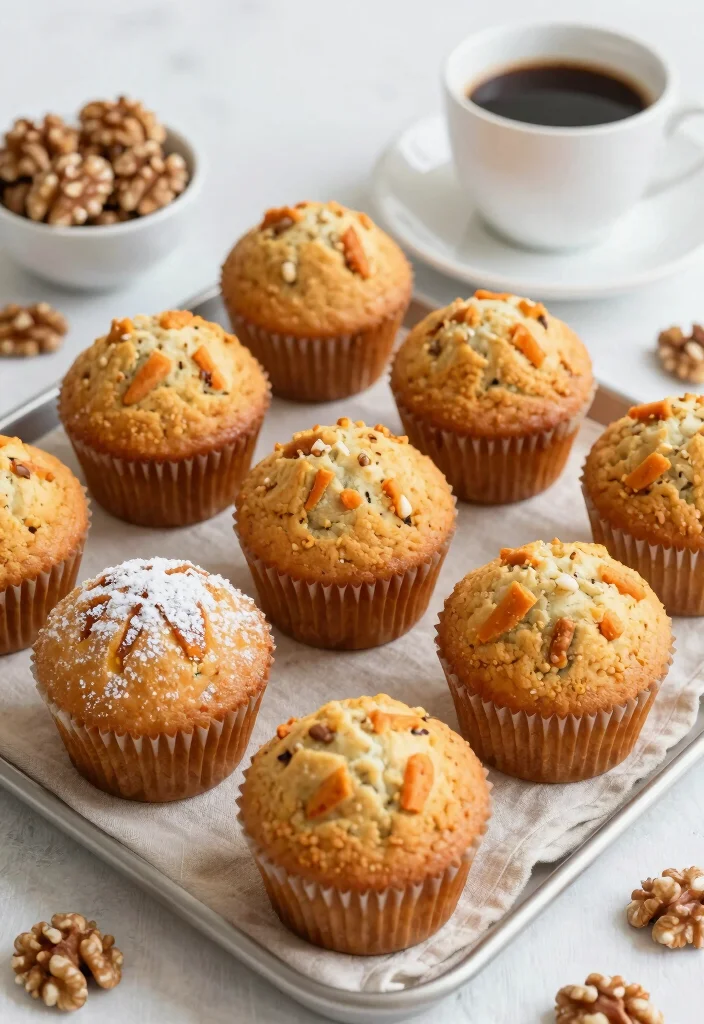 18 Ideas de Brunch en Casa Fáciles y Deliciosas - 9. Muffins de Zanahoria y Nueces 1