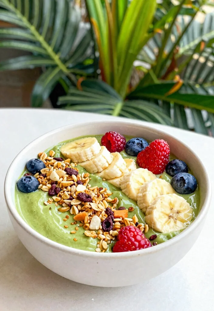 19 Brunch Food Ideas for a Fun and Festive Party - 10. Matcha Smoothie Bowl 1