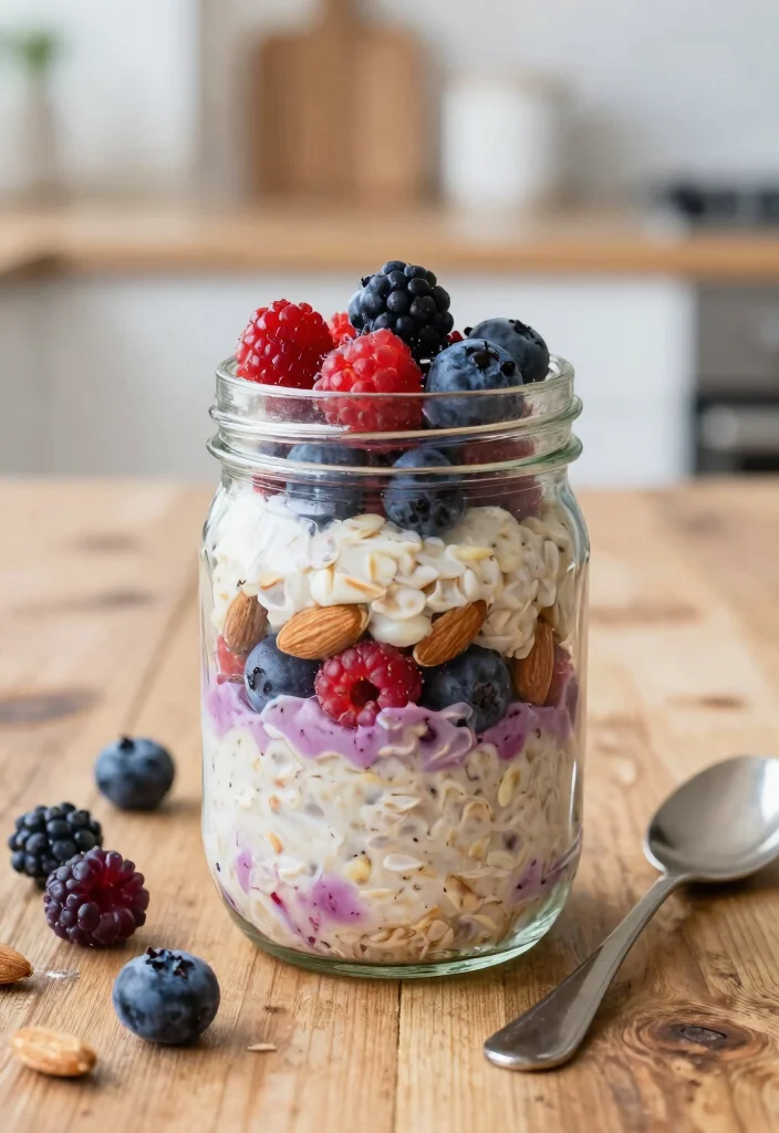 20 At-Home Brunch Ideas That Feel Special but Effortless - 20. Berry & Almond Overnight Oats 1