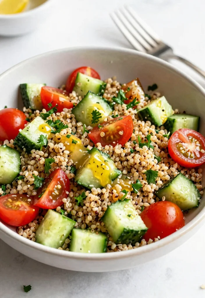 20 Brunch Ideas at Home That Are Simple and Stylish - 11. Quinoa Salad with Lemon Vinaigrette 1