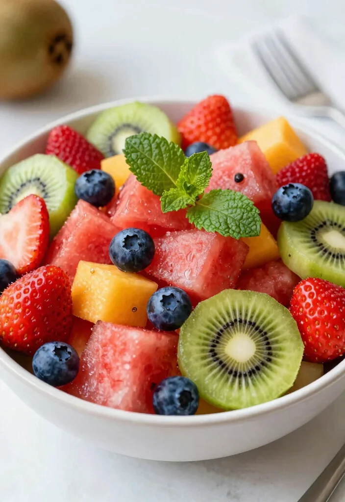 20 Brunch Ideas at Home That Are Simple and Stylish - 13. Fruit Salad with Mint 1