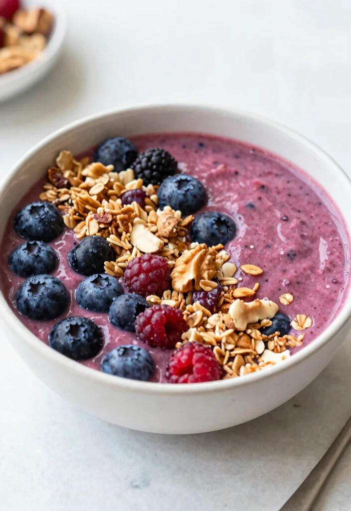 20 Brunch Ideas at Home That Are Simple and Stylish - 17. Berry Smoothie Bowl 1
