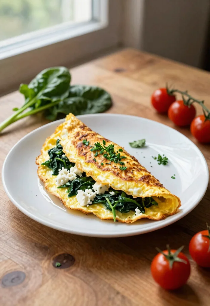 20 Brunch Ideas at Home That Are Simple and Stylish - 3. Spinach and Feta Omelette 1