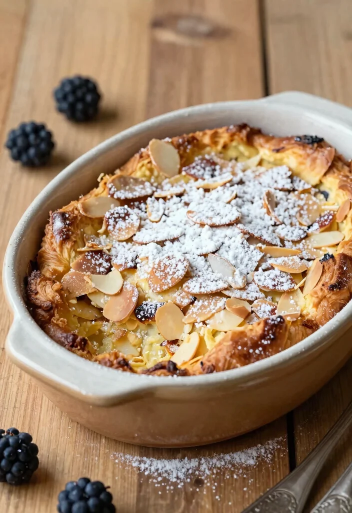 20 Brunch Ideas for a Crowd That Are Easy to Prepare - 10. Almond Croissant Bread Pudding 1