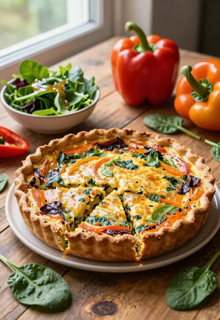 20 Brunch Ideas for a Crowd That Are Easy to Prepare - 3. Veggie Quiche 1