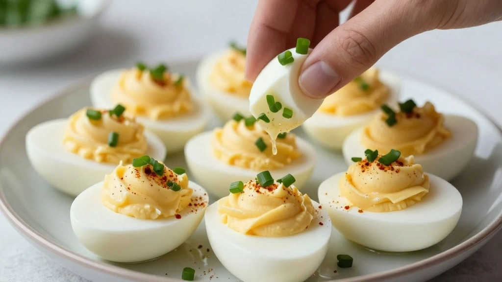 Breakfast Deviled Eggs Recipe Protein Packed - Step 6: Garnish the Eggs 1