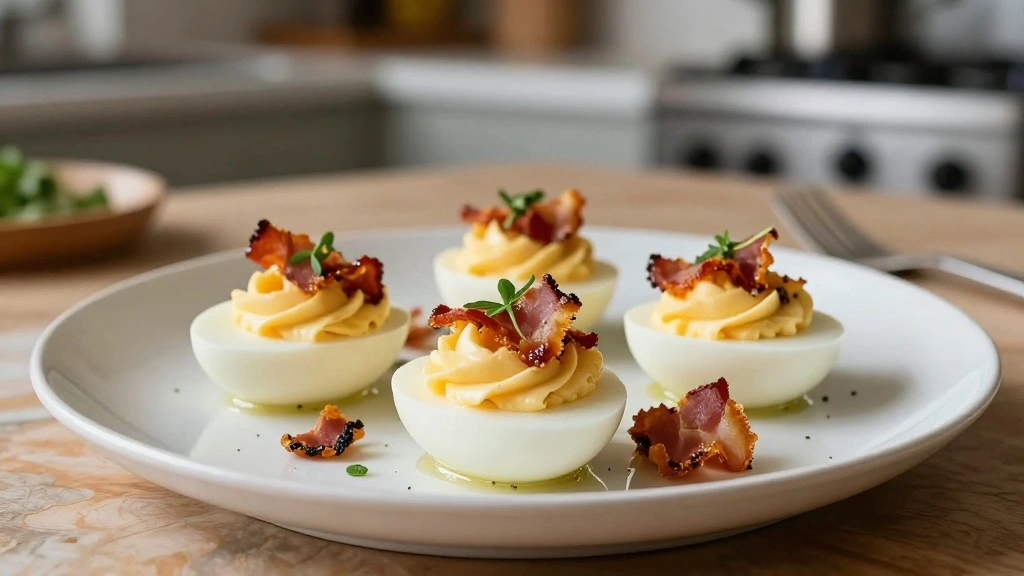 Deviled Eggs with Bacon Crispy and Savory