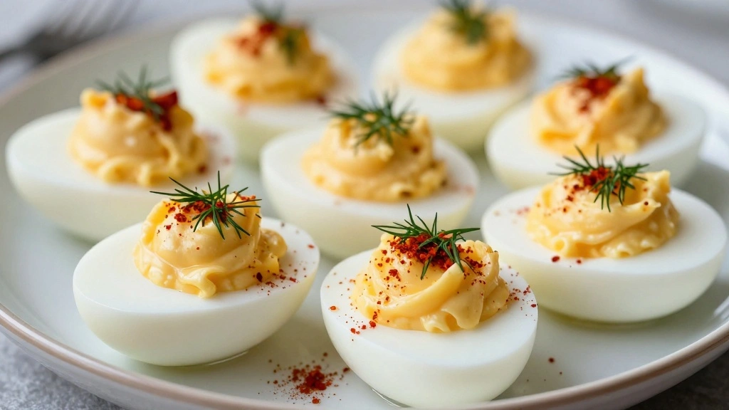 Deviled Eggs with Pickles Crunchy and Tangy - Step 6: Garnish the Eggs 1