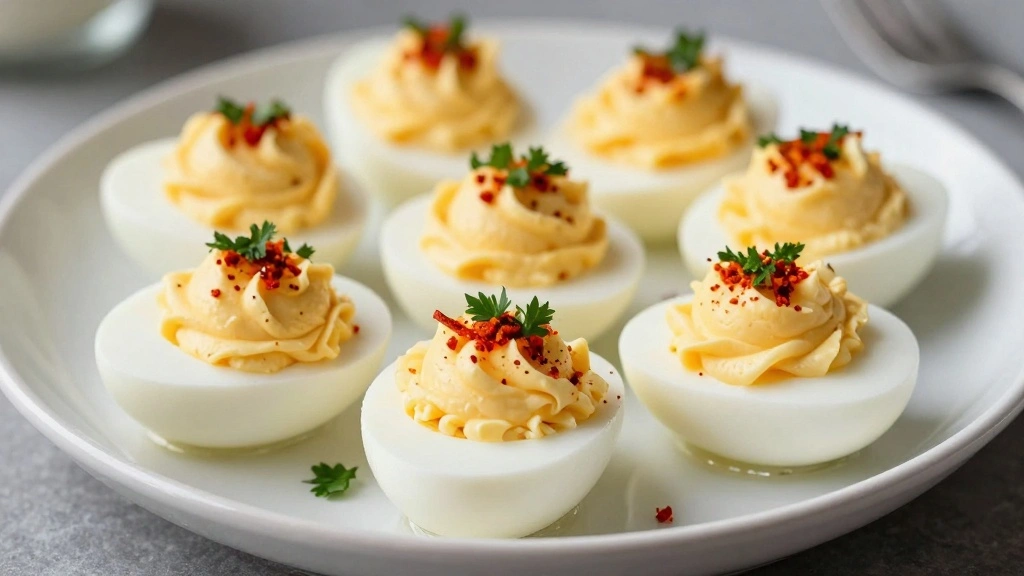 Deviled Eggs with Relish Classic and Tangy - Step 7: Garnish the Eggs 1
