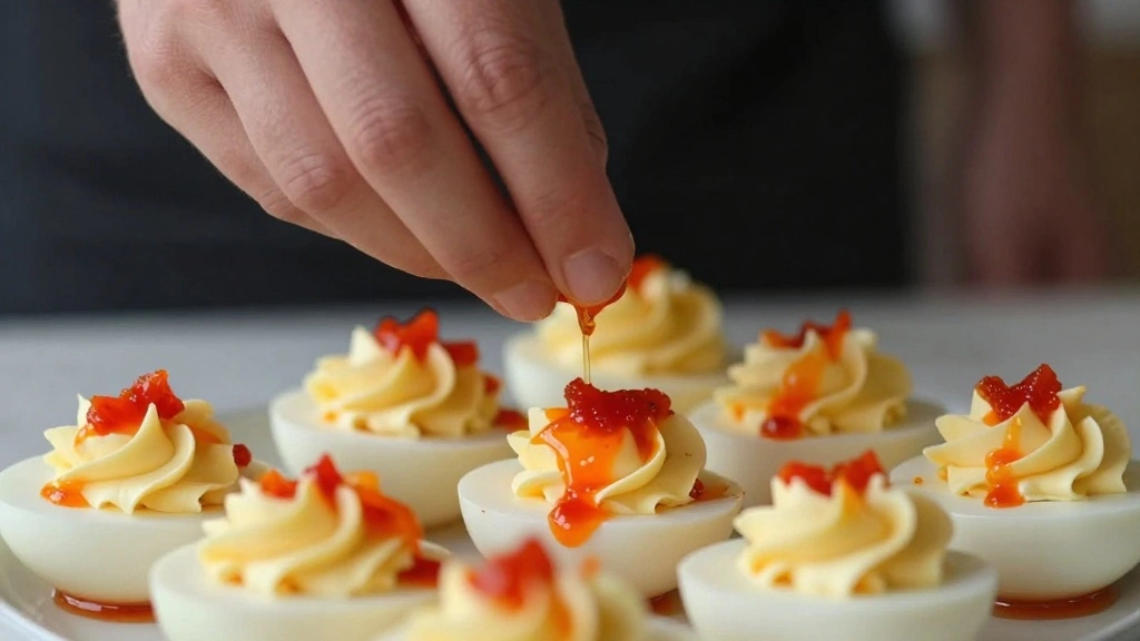 Loaded Deviled Eggs Recipe Fully Topped - Step 8: Dust with Paprika 1
